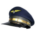 【Pioneer Gong】Aviation Cap Pilot Uniform Hat Work Airplane Men Captain Hat Cosplay Aviation Navy Party Sailors Cap Performance Unisex. 
