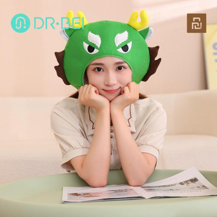 Cartoon Dragon Headgear Fluffy Dragon Plush Hat Cute Zodiac Dragon Doll Costume for New Year Masquerade Party Cosplay Props Accessories Dragon Headgear