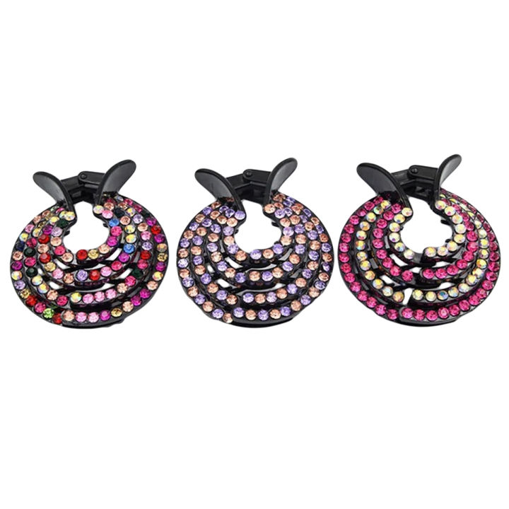 Fashion Crystal Bud Hair Clip Half Bail Hair Catcher For Women Poni Tail Bun Maker Hair Clips