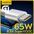 ORIGINAL REALME_ 5A SuperVOOC 65W Flash Cable Type C USB Rapid Cable Data 1M 1 Meter Cable Super Quick Charge Cable. 