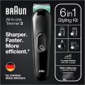 Braun 6-in-1 All-in-One Series 3, Male Grooming Kit with Beard Trimmer, Hair Clippers & Precision Trimmer, 5 Attachments, Gifts for Men, UK 2 Pin Plug, MGK3221. 