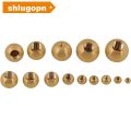 SL1/2/5/10pcs 1-10pcs Dia M3M4M5M6M10M12 Spherical Thread Brass Copper Solid Ball Nut perforated round Metal ball head with hole. 