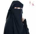 Double Layered Black Abaya Niqab - Breathable Fabric Hijab Naqab for Women and Girls. 
