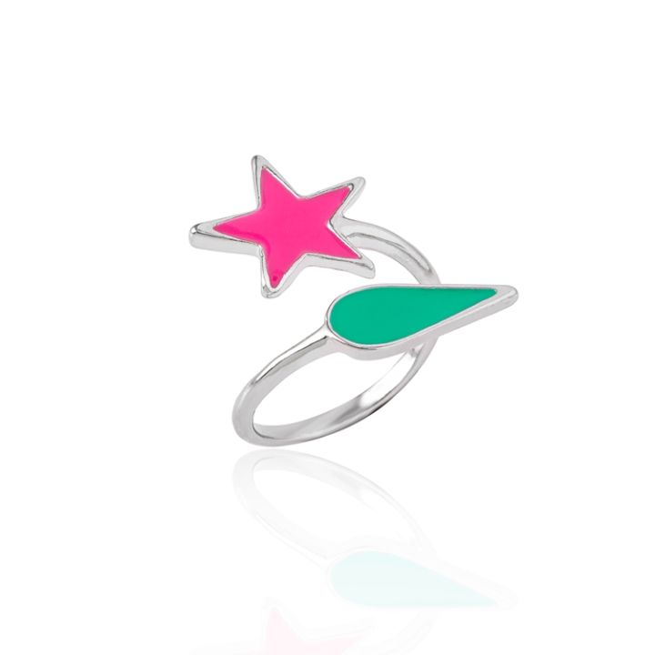 Anime Enamel Star Teardrop Ring Hunter X Hunter Hisoka Adjustable Rings For Women Men
