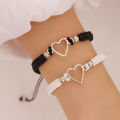 2Pcs Love Heart Couple Bracelets For Women Men Crafted Bracelet Fashion Jewelry Accessories. 
