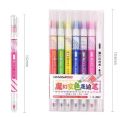 ZT - 6 Colors Kawaii Roller Flower Heart Curve Line Highlighter Pens Roller Fluorescent Marker Drawing DIY Diary School Stationery. 