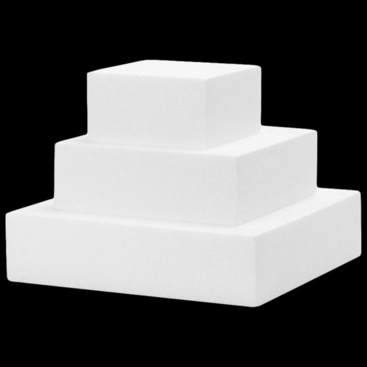 3Pcs Kitchen Supplies Bakeware Styrofoam Cake Dummy Foam Cake Mould Practice Model Baking Mold