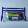 transparent pencil case/ transparent single zip stationary pouch/ pencil box. 
