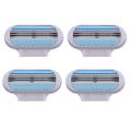 4 PCS Manual Shaving Women Razors Replaceable Blade Shaving Hair Remove Lady Safety Razor Head For 3 Layer-Blade Women's Razor Blade. 