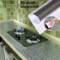 Waterproof Oil Proof Aluminum Foil Sticker Self Adhesive Wallpaper Kitchen Stove Wall Stickers. 
