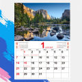 A3 size 2024 European and American English landscape photos wall calendar with different scenery photos every month. 