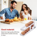 Egg Holder for Fridge, Egg Dispenser, Automatic Rolling Egg Container, 2-Tier Egg Dispenser, Space Saving Egg Tray for Refrigerator, Egg Holder, Refrigerator, Rolldown Egg Dispenser Auto Rolling Egg Holder Storage Rack By TINTED HEAVEN. 