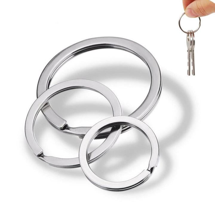 10pcs/Lot Stainless Steel Make Keychain Key Ring Flat Key Holder Split Rings Keyfob Accessories for DIY Jewelry Making Wholesale