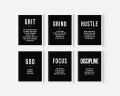 Set of 10 Minimalist Inspirational Motivational Printable Office Posters, A4 Size, Black and White, High-Resolution Digital Print on Premium Glossy Paper. 