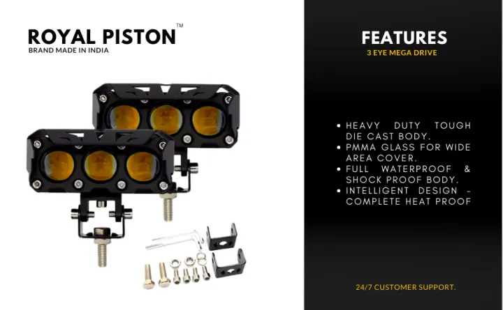 Projector%20Triple%203%20Lens%20LED%20Car%20&%20Motorcycle%20(2pcs)%20Fog%20Driving%20Lights%2040W%206000Lm%20High%20Low%20Beam%20White%20Yellow%20Lighting%20Projector%20Lens%20Motorbike%20Auto%20Other%20Headlights%20-%20Image%207