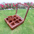 Spice Container Masala Box Rack With Wooden Spoon- 10 x 10 Solid Wooden square Masala Box(spice rack) - Drawer Organizer for Kitchen. 