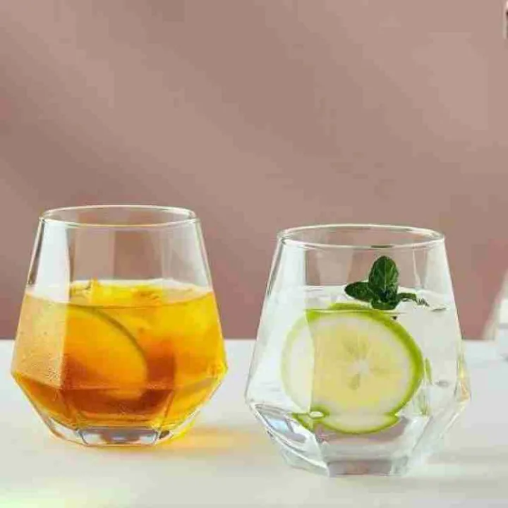 DELISOGA%20Premium%20Diamond%20Cut%20Shape%20Water%20Glass%20Set%20of%206%20Stemless%20Tumbler%20Glasses%20Daily%20uses%20for%20Juice%20Wine%20Whiskey%20Scotch%20Cocktail%20Glass%20Set%20Whisky%20Glass%20%20(350%20ml,%20Glass,%20Clear)%20-%20Image%202
