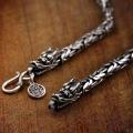 Vintage Double Dragon Head Keel Bracelet Men's Domineering Personality Hip-hop Gangster Handsome Senior Sense Of Birthday Gift. 