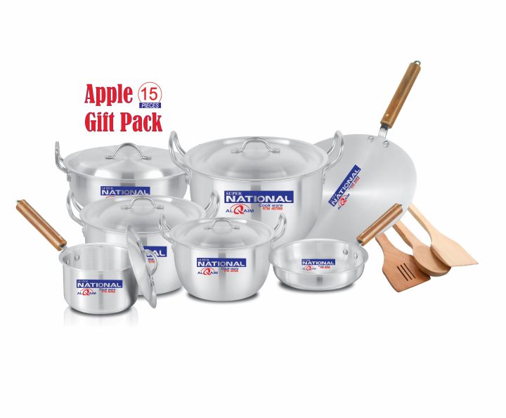 National Apple pot Gift set Cookware set 15pcs Best quality ever Metal Finish Cookware Set