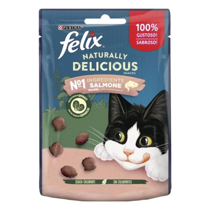Felix Naturally Delicious Adult Cat Treats With Salmon - 50g