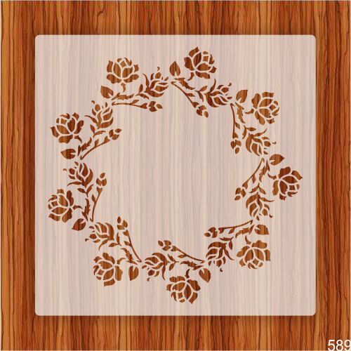Rose Flower Round Border Stencil For wall Painting Art DIY Home Decor ...