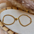 The Jewels Gallery Magnetic Couple Bracelets Broken Heart Love Bracelet for Men and Women - 2pcs/Set Pair of Cuba Style Magnetic Chain Bracelet for Couples - Bracelet for Couples. 