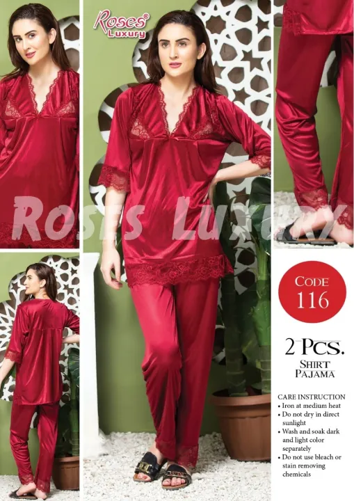 Bridal%20Nightwear%20For%20Women%20Shirt%20Trouser%20Set%20For%20Girls%20Nightwear%20For%20Women%20Silk%20Pajama%20Set%20For%20Her%20-%20Image%202