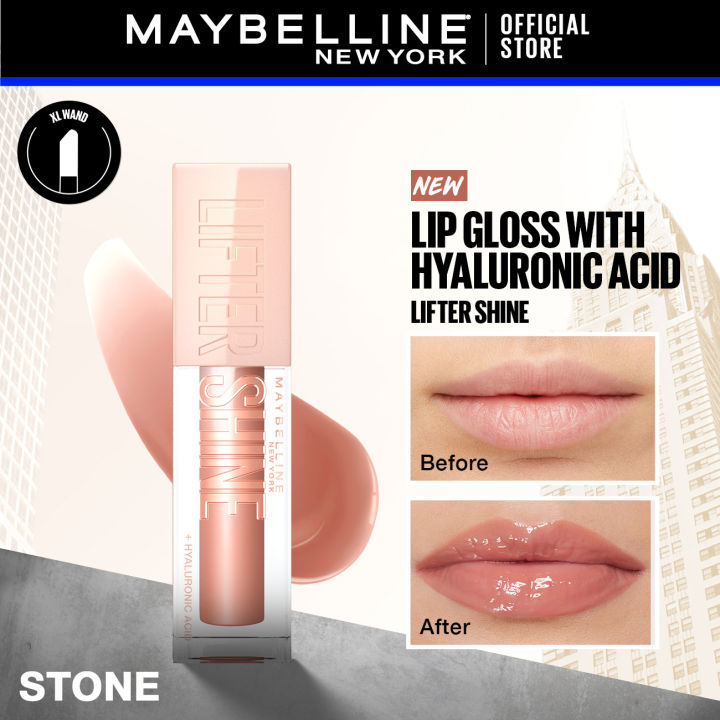 Maybelline New York Lifter Shine Lip Gloss with Hyaluronic Acid - 008 Stone