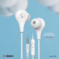 Sigma Stereo Earphones S15 – Hi-Definition Stereo In-Ear Headphones with Inline Remote Control, Premium Stereo Headset, Powerful Bass, Clear Sound, Comfortable fit and Microphone in Black/White. 