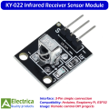 KY-022 Infrared Receiver Sensor Module for Arduino, Remote Control & DIY Electronics Projects by Electrica. 