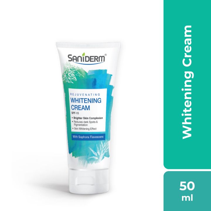 Saniderm Facial Whitening Cream 50ml | Lightweight, Non-Greasy Cream for Lightening & Brightening Skin for a Fairer, More Even Complexion | With Mulberry Extract, Niacinamide & Vitamin C