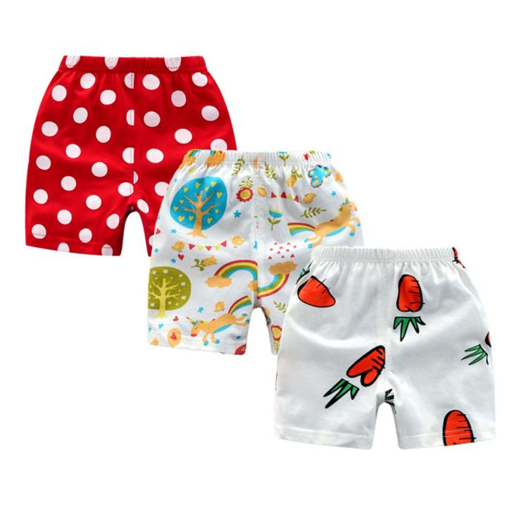 3 pc Regular use Summer cotton pants shorts 0-36 month old baby girl - Baby nicker - Bottoms shorts - printed nikers for babies