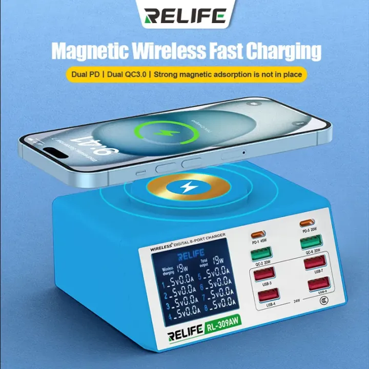 Charger%20with%20LCD%20Display%208%20Ports%20for%20Mobile%20Phones%20Tablets%20Laptops%20Smart%20Fast%20Charging%20Tools%20RELIFE%20RL-309AW%20Dual%20QC3.0%20USB%20-%20Image%202