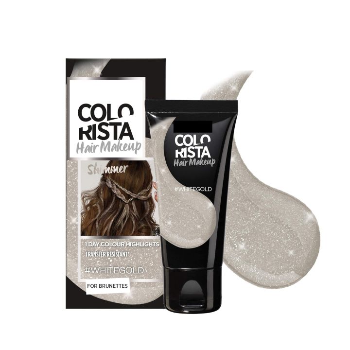 KIDS Colorista Hair Makeup Shimmer White Gold Temporary Brunette Hair Colour 30ml