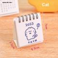 2023 Hand Drawing Solid Color Series Mini Desk Calendar DIY Portable Desktop Calendars To Do List Daily Schedule Planner Office. 