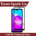 Tecno Spark Go Full Black 9D|5D|6D|10D|11D|21D Tempered Glass Screen Protector Full Glue Edge To Edge For Tecno Spark Go. 