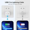 USB-C to 8-Pin Connector Cable 2-Meter | USB-C PD Cable | Compatible iPhone Lightning Cable |Fast Charging Cable for iPhone | Type C Cable | Compatible iPhone Cable | Type C to Lightning Cable Compatible for iPhone 8/ X/ 11/ 12/ 13/ 14/ Plus/Pro/ Max/iPad. 
