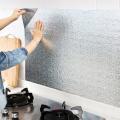 Waterproof Oil Proof Aluminum Foil Sticker Self Adhesive Wallpaper Kitchen Stove Wall Stickers. 