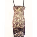 Black Verovica One-Piece Sultry Soft Net Nighty - Night Dress for Girls. 