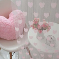 Cute pink colour Heart Line Tassel String Door Curtain Window Room Curtain heart Valance Modern Living Room/curtain beads/window beads/trendy door beads. 