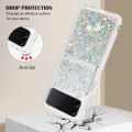 Galaxi Z Flip 4 5 Flip4 Glitter Case on for Samsung Galaxy Z Flip 3 5G Flip3 Cases Bright Shape Dynamic Liquid Phone Back Cover. 