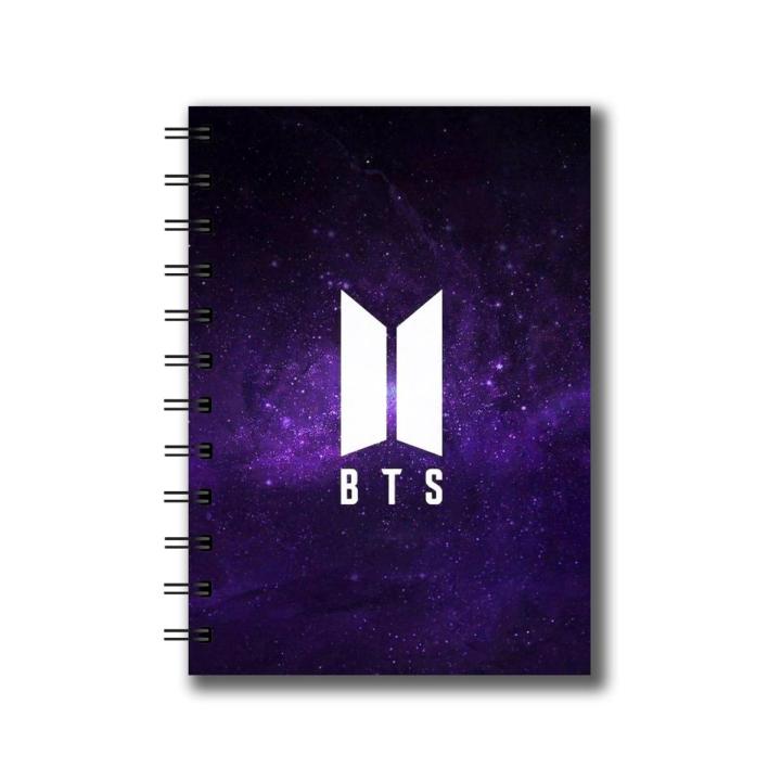 PaperCuts Printed BTS Logo With Galaxy Background Note Book A5 Size
