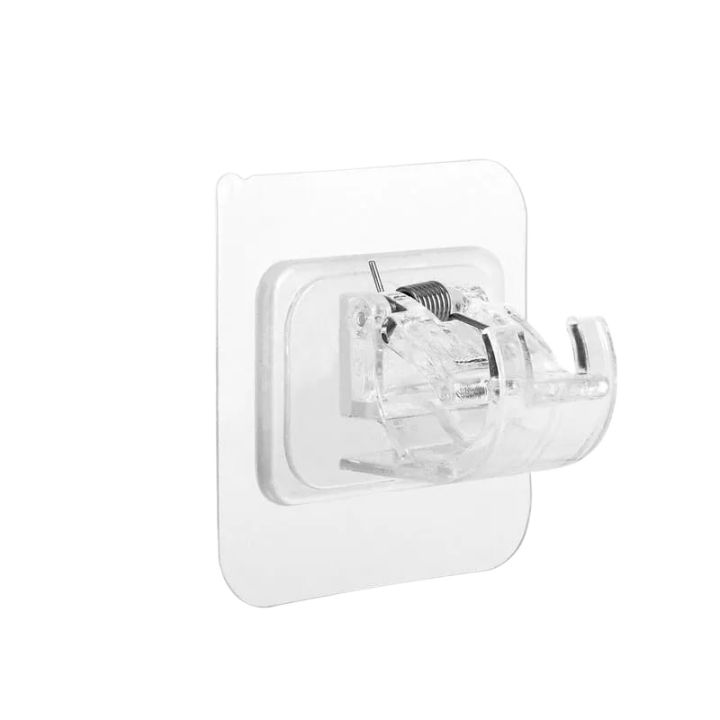 Self-Adhesive Curtain Rod Bracket Hooks - 10 pcs pack - No-Drill Wall Mount, Easy Install, Heavy Duty,