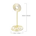 12 Pack Table Number Card Holders Photo Holder Stands Place Paper Menu Clips, Circle Shape (Gold). 