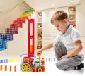 Dominoes Blocks Set, Auto Placement, Dominoes and Train Set, Educational Game for Children, Domino and Racing Toy Set. 