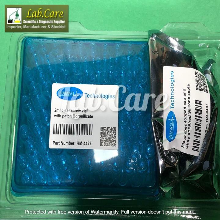 HPLC Vial 2ml CLEAR screw cap while with Black cap and septa (Shimadzu) 8mm, 2ml HPLC Vials, Lab Autosampler Vials,Clear Vial with Writing Area and Graduations, Screw Cap, white PTFE and Read Silicone Septa, 100 Pcs/Pack