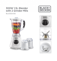 Black+Decker 1.5L Blender With 2 Grinder Mills – BLX300-B5. 