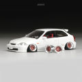 BNDS New 1/64 Alloy Wheels Rubber Tires Design SSR STAR SHARK Rims Modified Parts JDM VIP Style for Model Vehicle 4pcs Set. 