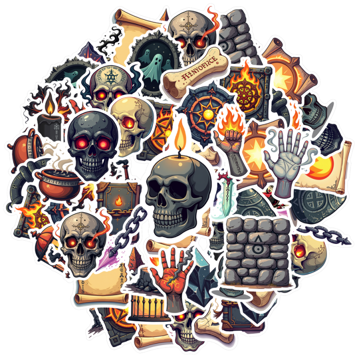 Magical DIY Stickers Dark Kids Stickers Haunted Spooky PVC Sticker for ...