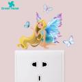 Green Home Luminous Sticker Smooth Cartoon Mermaid Luminous Wall Sticker. 
